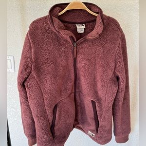 North Face Fleece Zip Up - Maroon - XL